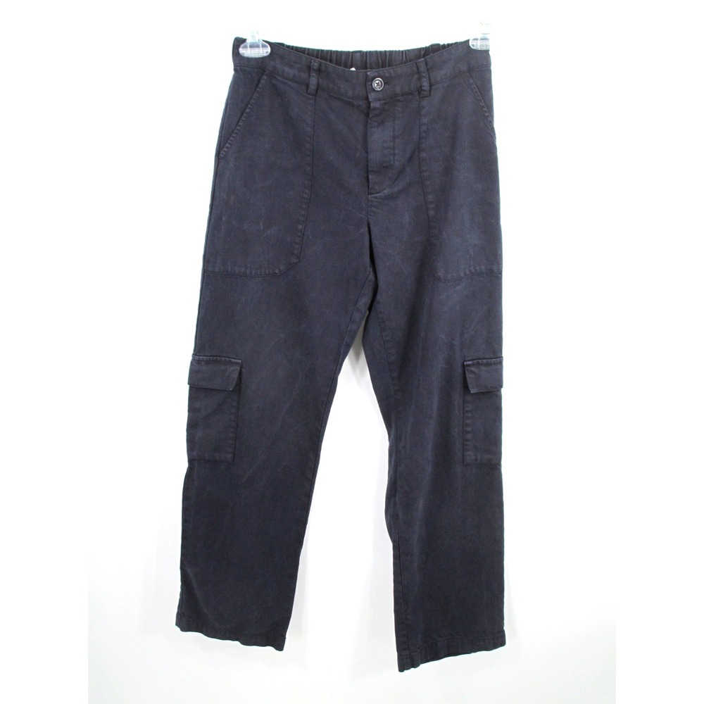 Young Fabulous Broke Women XS Blue Tencel Cotton Cargo Pants Elastic Waist